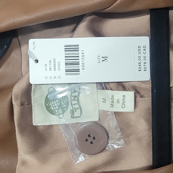 Anthropologie x Tiny Chocolate Faux Leather Trucker Button Jacket-NWT-Si… - Picture 6 of 17